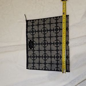 Kate Spade Black and Gray Adrianne Pebbled Ace of Spades Clutch